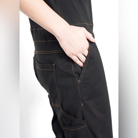 Wildfang The Essential Short Sleeve Coverall Black Jumpsuit XL - Picture 4 of 9